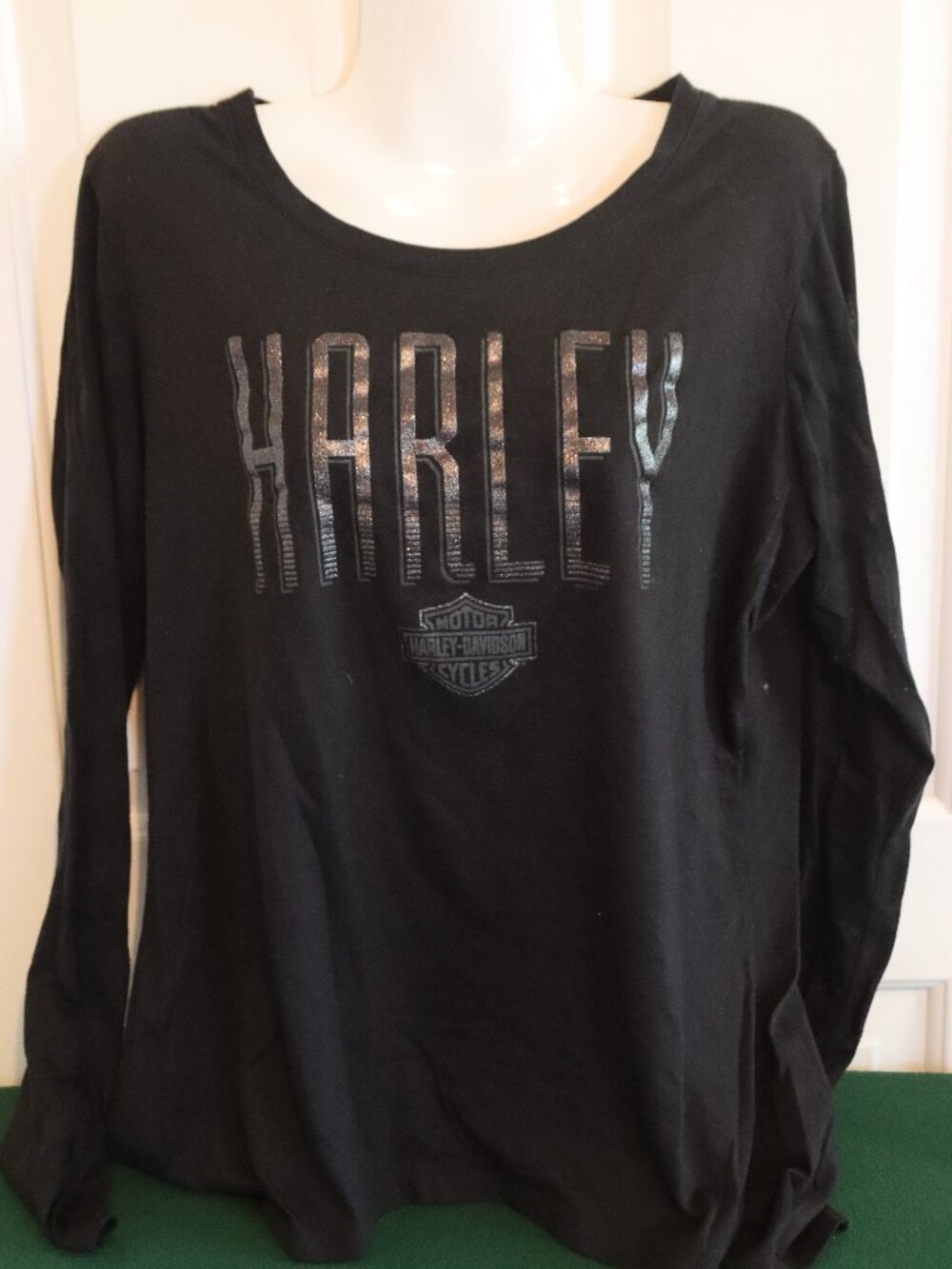 Harley Davidson XXL Black Long Sleeve Graphic Tee Boswell Ring of Fire